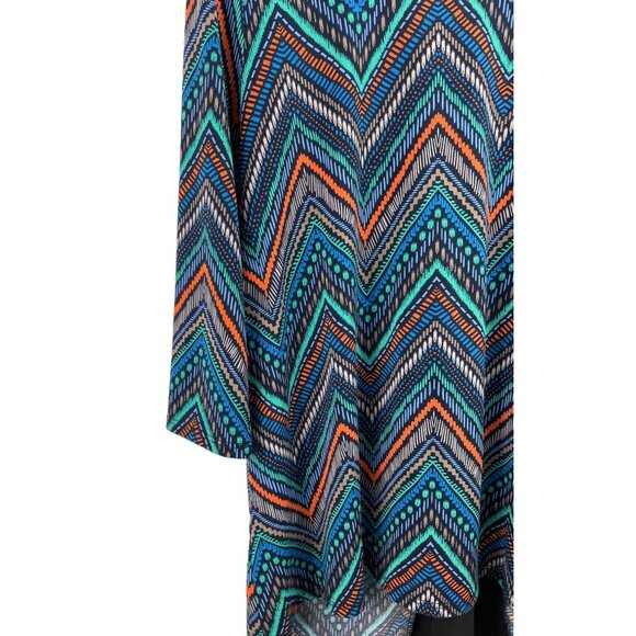 Cato Womens Size Small Multicolor Geometric Print 3/4 Sleeve Knit Shirt - Picture 4 of 10